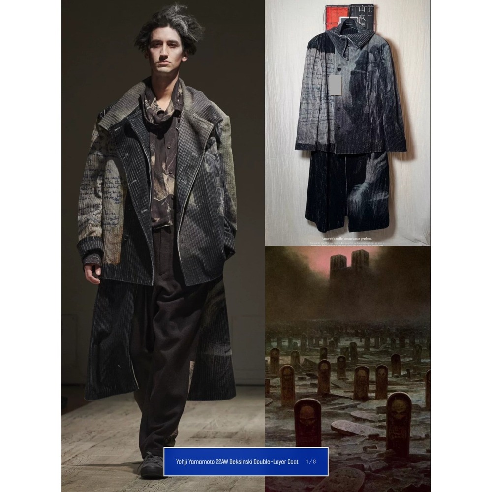 Yohji Yamamoto 22aw Beksinski double-layer coat Fall 2020 POUR HOMME Collection
